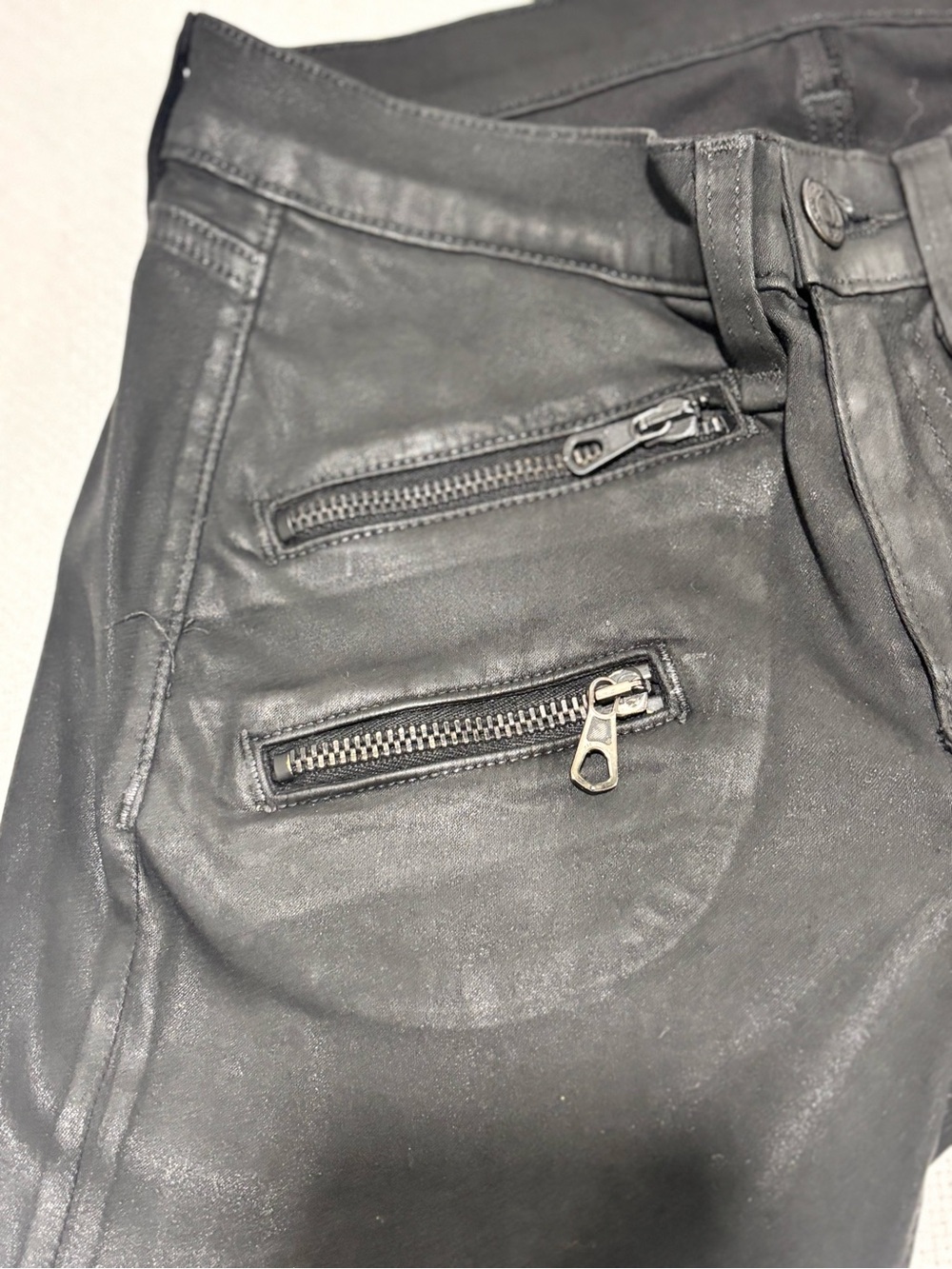 rag & bone Black Skinny Zip-Detail Pants - Picture 6 of 14